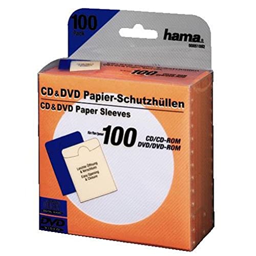 Heimkinosysteme: Hama CD/DVD-ROM Papierh�llen 100, Orange
