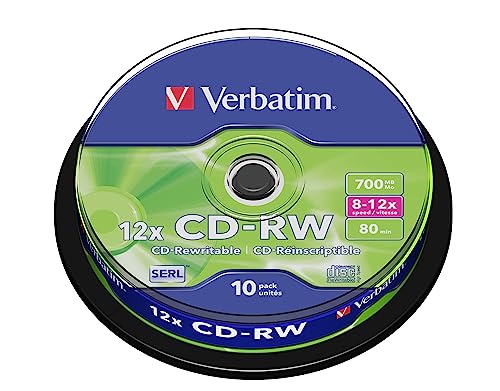 Verst&auml;rker und Receiver: Verbatim 8-10X CD-RW 700MB Scratch Resistant Surface 10er Spindel Pack CD-Rohlinge