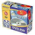 MP3 Player: Memorex DVD-RW 5Pk. DVD-RW Rohling 4700MB 120min 2xSpeed JewelCase