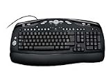 Logitech Media Corded Keyboard Features Thinner Flatter Spill Resistant Design - Black & Silver Finish
