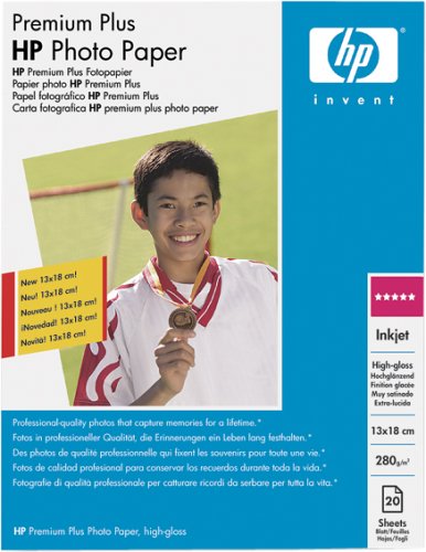 Heimkinosysteme: Hewlett-Packard Premium Plus Fotopapier 13x18 cm hochglanz 20 Blatt 280g