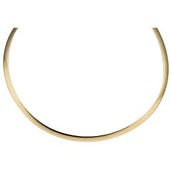 14k White and Yellow Gold Reversible 5mm Omega Chain Necklace, 18