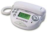 Coby CT-P650 Phone with Caller ID and AM/FM Dual Alarm Clock Radio (White)