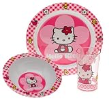 Hello Kitty - 3 Piece Plastic Dinnerware Set in Gift Box