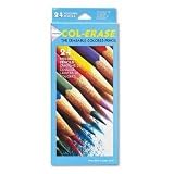 Prismacolor Col-Erase Colored Pencils with Erasers, 24-Color Set (SAN20517)