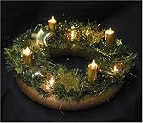 Christmas Advent Ring with Light Candles & Star Decorations