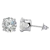 Sterling Silver Cubic Zirconia Round Stud Earrings 7 MM #se-ro-czc-7m