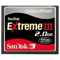 Festplatten: SanDisk Compact Flash Extreme III (CF) Speicherkarte 2GB (Retailverpackung)