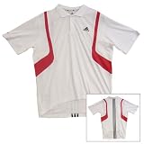 Mens Adidas Competition Polo-White/Scarlet