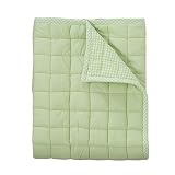 Tadpoles Basics Green Gingham Coverlet