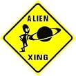 Alien Crossing Sign