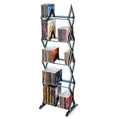 Atlantic 64835195 Mitsu 130 CD/90 DVD/BluRay/Games 5-Tier Media Rack (Smoke)
