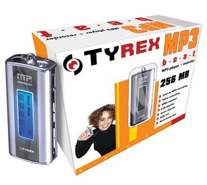 TV Ger&auml;te: TYREX MP3 Beat Tragbarer MP3-Player 256 MB silber / anthrazit