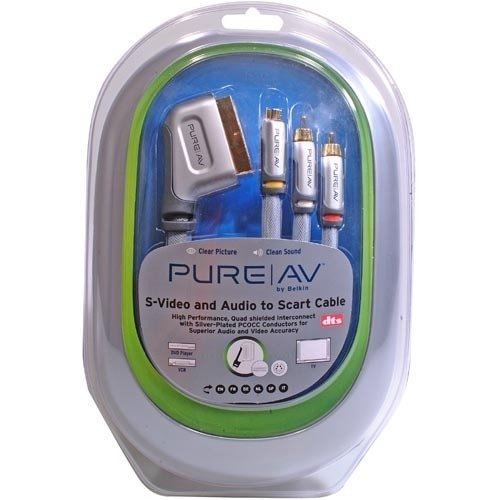 Kamerazubehoer: Belkin PureAV S-Video und Audio / Scartkabel aus der Silberserie 4,9 m