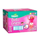 Pampers Feel n Learn Advanced Trainers 4T/5T for Girls 34-50 pounds Large Pack 54-count