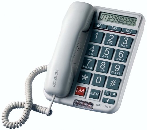 Digitalkameras: DSC Zettler NOT-Tel 3 Grosstasten-Telefon mit Notruf-Funktion, Notruftelefon, weiss