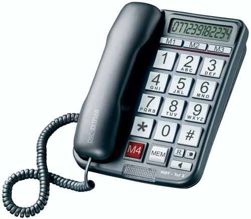 Digitalkameras: DSC Zettler NOT-Tel 3 Grosstasten-Telefon mit Notruf-Funktion, Notruftelefon, titanium