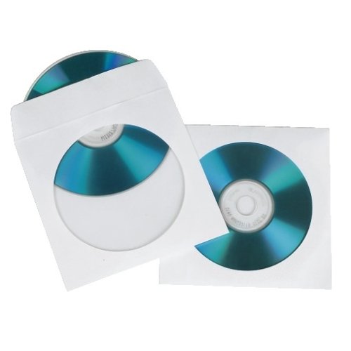 Heimkinosysteme: Hama CD/DVD Papier-Schutzh�llen, Wei�, 100er-Pack
