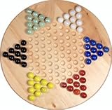 Wood Chinese Checkers Set with Marbles