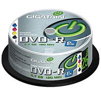 DVD Player: ODS Optical Gigatain DVD-R 25Pk. DVD-R Rohling 4700MB 120min 8xSpeed Spindel bedruckbar