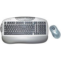Elektronik und Foto: A-Four Tech KBS-2348RP Tastatur schnurlos 103 Tasten MS W95 D + Cordless Optical Maus Silber/Schwarz