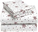 Novelty Snowflake 100% Cotton Luxury Flannel King Pillowcase Pair, Brick
