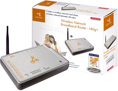 Festplatten: Sitecom WL-143 Wireless LAn Netzwerk Router 140g+ Router inkl. 4 Port Netzwerk-Switch, Firewall und DHCP Server - WDS und WPA f�hig