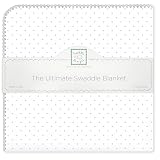 SwaddleDesigns Ultimate Receiving Blanket - Polka Dots - Sterling