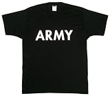 ARMY - Black One-Sided White Imprinted T-Shirt / Tee