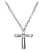 Platinum Cross Pendant w/ Diamond Accent, 18"