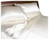 Luxurious Satin Queen Sheet Sets, Ivory