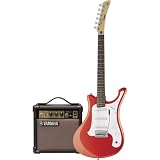 Yamaha EGV103RCF Electric Surf Guitar with Accessory Kit and Amp, Red