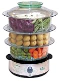 Tefal 6615814P Three tier aquatimer steamer black and chrome