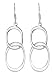 Sterling Silver Double Oval Drop Earrings