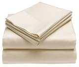 High Country Linens Solid 800-Thread-Count Cotton Sateen King Sheet Set, Natural