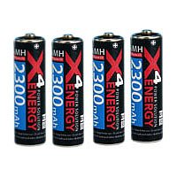 Elektronik und Foto: Ansmann X 4 Energy Mignon NiMH-Akku AA 2300mA 4er Pack