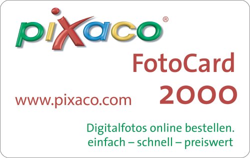 Projektoren: PIXACO Fotocard 2000, Prepaid-Gutschein f�r bis zu 2000 Fotos und Fotogeschenke: schnell - bequem - preiswert