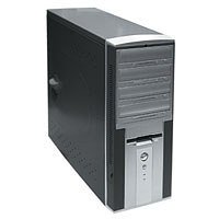 Q-Tec LE-MD 350W Black PC Geh�use MidiTower 4 x 5.25 Schwarz/Silber