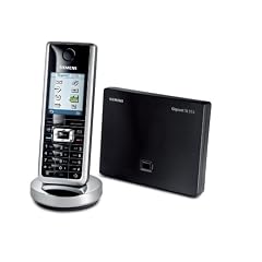 Siemens Gigaset SL555 Schnurloses DECT-Hightech-Telefon mit Farbdisplay und integriertem Anrufbeantworter, lackschwarz