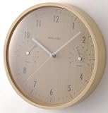 I.D.E.Ainternational ウッド温湿時計 壁掛け時計 ナチュラルブラウン LCW035-NW 2190206