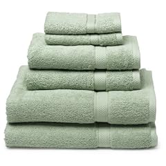 Pike Street 100% Egyptian Cotton 725-Gram 6-Piece Towel Set, Pale Green
