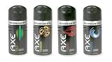 AXE Deodorant Bodyspray For Men,4 oz Variety Pack (Kilo, Phoenix, Tsunami, and Voodoo)