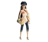 Barbie Fashion Fever: Barbie Doll w/Peach & Orange Sleeveless Shirt w/Matching Scarf & Black Sparkle Denim Capri Pants