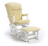 Sleigh Glider and Ottoman Combo - White