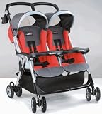 Peg Perego Ultimate Lightweight Side-by-Side Stroller - Grey/Ruby