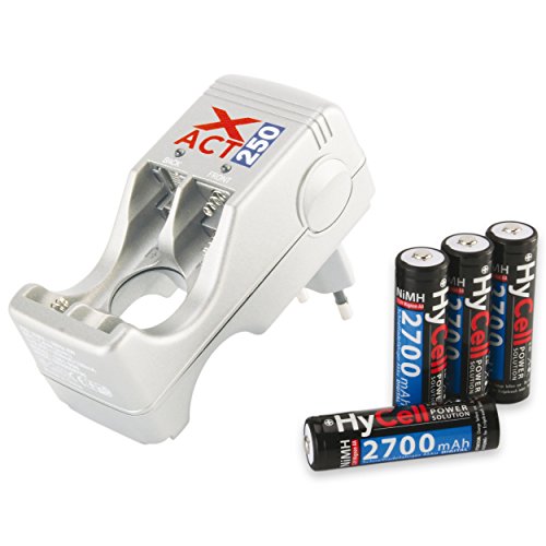 Elektronik und Foto: Ansmann X 4 Energy Xact Kompaktladeger�t f�r 2/4 Micro AAA/Mignon AA Akkus incl. 4 NiMh Akkus 2600mA