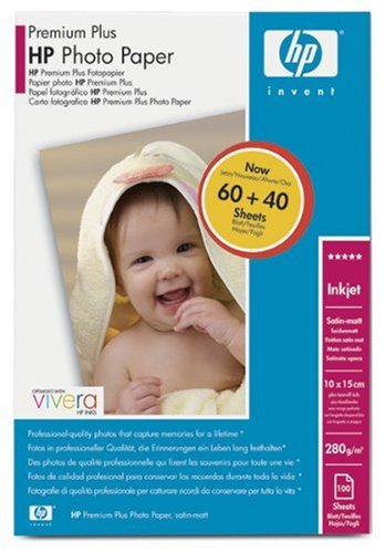 Heimkinosysteme: Hewlett Packard PREMIUM PLUS Fotopapier 10X15 100 Blatt seidenmatt