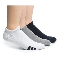 adidas Mens 3-Stripe No Show Sock, 3-Pack