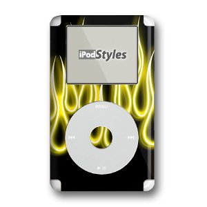 Navigationssysteme: iPod Skin (4 Generation/Photo) - Yellow Neon Flames