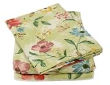 Waverly Twin Green 100% Cotton Flannel Mini Duvet Set